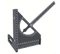 Righello di misurazione multi-angolo in lega di alluminio di alta qualità per scrivere e contrassegnare, leggero e portatile per l'uso (grigio)