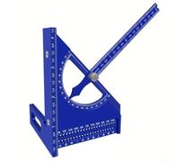 Righello di misurazione multi-angolo in lega di alluminio di alta qualità per scrivere e marcare, leggero e portatile per l'uso (blu)
