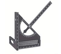 Righello di misurazione multi angolo in lega di alluminio di alta qualità per scrivere e marcare, leggero e portatile per l'uso (grigio metrico)