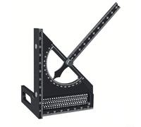 Righello di misurazione multi angolo in lega di alluminio di alta qualità per scrivere e marcare, leggero e portatile per l'uso (sistema metrico nero)