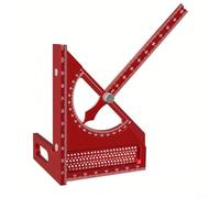 Righello di misurazione multi angolo in lega di alluminio di alta qualità per scrivere e marcare, leggero e portatile per l'uso (metrico rosso)