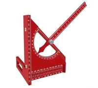 Righello di misurazione multi angolo in lega di alluminio di alta qualità per scrivere e marcare, leggero e portatile per l'uso (rosso)
