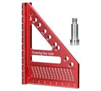 Righello di misurazione multi angolo in lega di alluminio per la lavorazione del legno Mitra triangolare-Ruler Scribing Gauge Strumento di layout multifunzionale per ingegnere falegname Misurazione