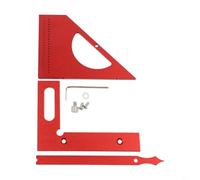 Righello di misurazione multi-angolo regolabile 0-180 gradi con puntatore a semicerchio per marcatura, strumento quadrato da falegname in lega di alluminio - blu nero (ROSSO INCH)