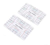 Righello di misurazione per chitarra e basso, 8,5 x 5,4 cm, strumento di misurazione dell'altezza delle corde in plastica, con tabella di conversione