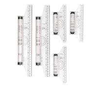 Righello di misurazione, righello a rulli paralleli da disegno da 5 pezzi | Scala chiara da 15 cm 30 cm, righello parallelo trasparente con formule per architetto, ufficio, matematica