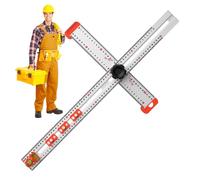 Righello di posizionamento della perforazione, modello di testa rotante scorrevole in lega di alluminio, quadrato multifunzionale per falegnameria per la lavorazione del legno, 65 cm per una