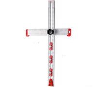 Righello di posizionamento perforatore in lega di alluminio, 35 cm, con blocchi regolabili per la lavorazione del legno e foratura (B)