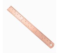Righello di precisione in metallo, strumento di disegno in ottone oro rosa per disegno tecnico, matematica e architettura, marcature di misurazione incise, per scuola e ufficio