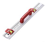 Righello dritto in lega di alluminio con doppia livella a bolla per metrica accurata e per misurazioni imperiali nella lavorazione del legno e nei progetti di installazione di piastrelle, rosso (50 cm