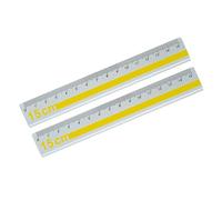 Righello dritto in metallo da 15 cm, design antiscivolo, dimensioni portatili, per redazione tecnica, progetti in aula domestica, righello di misurazione in alluminio, 2 pezzi