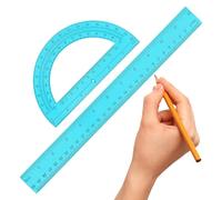 Righello e goniometro per aula | Articoli di cancelleria per l'insegnamento della matematica | Kit geometria righello goniometro | per casa, scuola, ufficio, aule, studenti, insegnanti, ingegneri