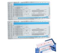 Righello ECG 2 Pezzi, Righello Elettrocardiogramma Trasparente per Medici e Infermieri, Celeste
