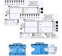 Righello ECG a 7 gradini, righello ECG, strumento di misurazione in plastica, strumento di misurazione per elettrocardiogrammi trasparenti, strumento di valutazione ECG,scheda ECG,righello ECG (2 Pcs)
