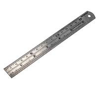 Righello Faithfull in acciaio inossidabile da 150 mm (6 pollici) - Righello per marcatura e misurazione con doppia graduazione metrica e imperiale, tabella di conversione e foro per appenderlo