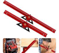 Righello for scriba for la lavorazione del legno, righello for disegno a linee multi-angolo in lega di alluminio, righello for marcatura, righello di misurazione, goniometro ruotabile a 360°