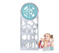 Righello geometrico - ABS 24 x 9,5 cm | Modello di disegno matematico per bambini | Strumento di misurazione portatile riutilizzabile, righello flessibile per geometria, arte, progetti scolastici e