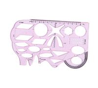 Righello geometrico multifunzionale per disegnare e misurare la scrittura, stile D, rosa