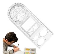 Righello geometrico multifunzionale, righello per disegno matematico | Modello geometrico multifunzionale per disegnare | Misurazione dei righelli per gli studenti progettisti