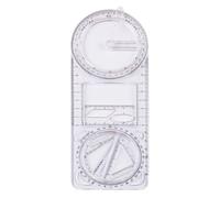Righello girevole a 360° per disegno geometrico, in plastica trasparente, modello multi-forma per angoli, parabole e figure 3D, strumento di matematica e design