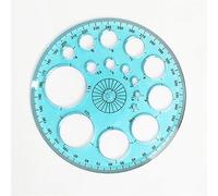 Righello goniometro a 360 gradi, diametro 11,5 cm, righello in plastica con 16 piccoli cerchi per edifici, ufficio, scuola, forniture per progettare (blu)