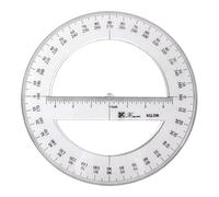 Righello goniometro rotondo da 25 cm, angoli centrali per matematica, cerchi a 360 gradi
