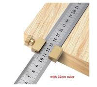 Righello in acciaio da 30 cm Scriber angolare for la lavorazione del legno Localizzatore in ottone Posizionamento blocco Limite Calibro Strumenti for(Brass with ruler)