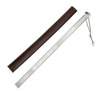 Righello in Acciaio Inox 50cm/20" con Doppia Scala cm/pollici - Righello in Metallo con Custodia - Strumento di Misurazione Multiuso per Lavoro o Uso Domestico