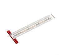 Righello in acciaio inox con piccoli fori per posizionare le punte della matita per segnare linee e punti precisi, include doppia scala graduata per misurare (300 mm)