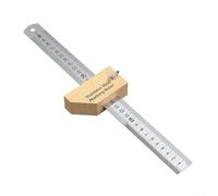 Righello in acciaio inox con strumento di misurazione regolabile, 33 cm, doppia scala per lavorazione del legno, design architettonico e uso ufficio