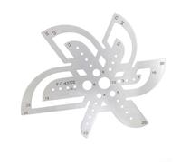 Righello in acciaio inox per artigianato in pelle con angoli arrotondati, design a doppio cerchio e misurazione della cinghia integrata con fustella (C)