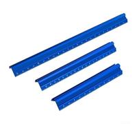 Righello in alluminio con design a doppia scala che offre una misurazione accurata di bordi e facciate e marcatura per lavori di lavorazione del legno e ingegneria (3 pezzi)