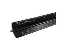 Righello in lega di alluminio nero da 1 pezzo, righello in scala triangolare in metallo, adatto a studenti, ingegneri, architetti