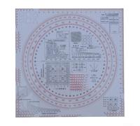 Righello in plastica con 18 coordinate di misurazione e design circolare staccabile, per topografia, plottaggio e rilievo topografico, trasparente