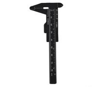 Righello in plastica da 80 mm, con doppia scala (nero) | Costruzione in polimero antiruggine, ideale per piccole parti, dimensioni gioielli, restauro antico, letture precise