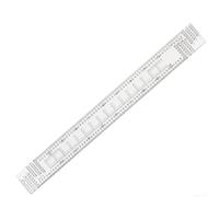 Righello in scala 150000 di latitudine e longitudine per la misurazione della distanza della mappa, strumento in plastica trasparente progettato per cartografi, studenti ed escursionisti (47 cm)