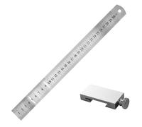 Righello limitatore in acciaio, indicatore centrale della linea di calibro, localizzatore antiscivolo per tracciare la falegnameria, blocco di fissaggio per localizzatore di righello metallico, per