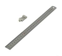 Righello Metallo 30cm con Arresto per Righello Metallo 30cm | Acciaio ad alta durezza, scala doppia cm/pollici, arresto per preciso, per ideale taglio legno