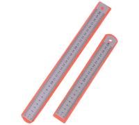 Righello metrico da 2 pezzi da 6 pollici e 12 pollici ispessito su entrambi i lati in acciaio inossidabile dritto in metallo per misurazioni di precisione per la vita quotidiana, la scuola, l'uffici