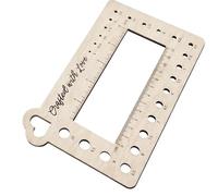 Righello multiuso in legno per lavorare a maglia, perfetto per determinare la dimensione dell'ago e lo spessore del filato