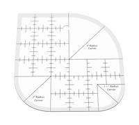 Righello patchwork, righello da cucito in acrilico, righello angolare curvo, stencil per cucito, multifunzione, trasparente, per progetti fai da te, strumenti per patchwork