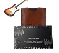 Righello per chitarra, 8,5 x 5,4 x 0,1 cm, strumento di precisione in metallo, bilancia metrica imperiale con misurazione rapida, per regolazione del collo e regolazione del tremolo e riparazione di