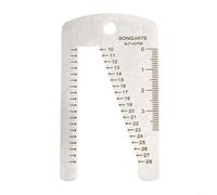 Righello per cinturino in acciaio inox, modello stencil con calibro ad angolo arrotondato e sagoma circolare per strumenti di misurazione artigianali in pelle (A)