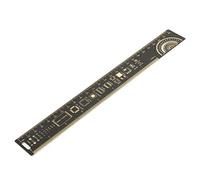 Righello per circuiti stampati Strumento di misurazione ingegneristico multifunzionale placcato oro con tabelle di spaziatura dei pin IC per ingegneri elettronici 10 pollici 25 cm