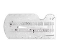 Righello per compositore musicale, stencil in plastica con linee di pentagramma, note e simboli, strumento per comporre canzoni, strumento di disegno, bordo curvo per legature e fraseggio