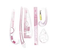 Righello per cucire metrico righello curvo francese 6 pezzi per modellare, set di righelli da cucito trasparenti con ruota di tracciamento per principianti progettisti