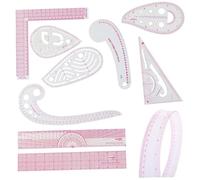 Righello per curva francese 9 pezzi/set Righello per cucito pieghevole trasparente accurato in scala Modello di disegno metrico per vestiti fai da te Progettazione di accessori per cucito Curva fr