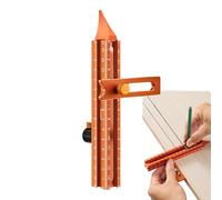 Righello per Falegnameria - Calibro Portatile A 4 Lati - Righello di Precisione in Metallo - per Falegname, Falegnameria, Costruzione, Taglio ad Angolo, Lavorazione Piastrelle, Pavimentazione