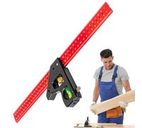 Righello per marcatura - Strumento combinato in acciaio, dispositivo ad angolo retto regolabile, attività di allineamento per l'installazione di cornici per appaltatori, di misurazione per car