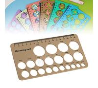 Righello per misurare i capezzoli, 17,8x10x0,3 cm, silicone, flessibile e delicato sulla pelle, strumento per misurare le coppe per il seno, con metro a nastro morbido da 1,5 m, (Marrón)